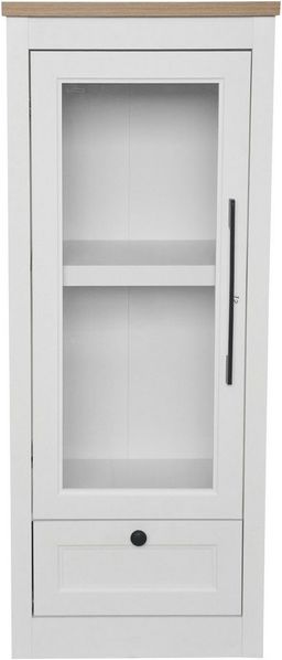 OTTO home Vitrine Ismund aus MDF, mit Holz-Zierleiste, schwarzem Metallgriff, Höhe 121 cm