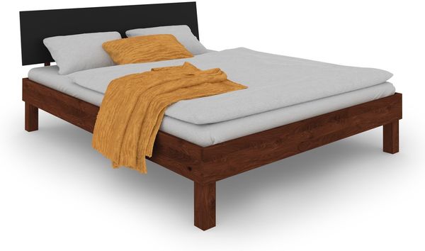Bett Zigo 160 x 220 cm Wildeiche MDF Choco Schwarz