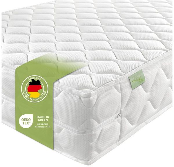DREAMSTAR Ergo Flex XXL Duo I ergonomische 7-Zonen Kaltschaummatratze I 22 cm hoch I Öko-Tex Zertifiziert I Härtegrad 3 und 4 I 90x200 cm