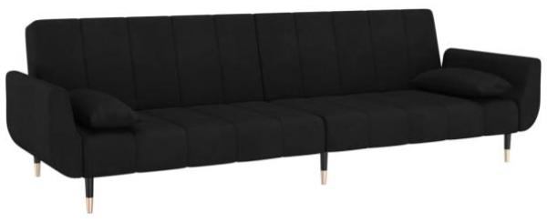 vidaXL Schlafsofa 2-Sitzer mit 2 Kissen Schwarz Samt 337588