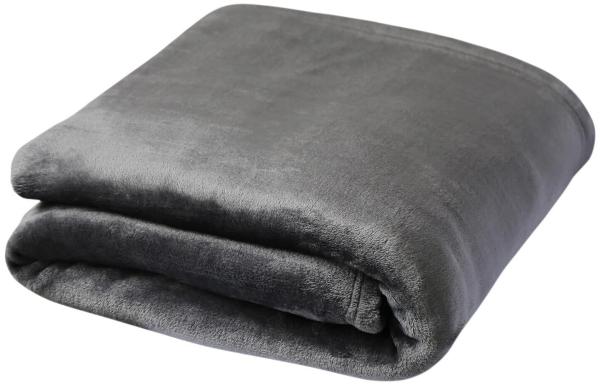 Traumschlaf Teddy-Fleece Kuscheldecke|150x200 cm| anthrazit