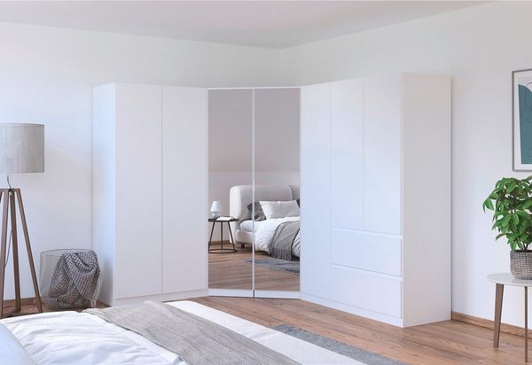 rauch Schrank-Set Kleiderschrank Schrank Garderobe Wäscheschrank COSTA mit Spiegel, viel Platz, grifflose Front und Push-to-Open Funktion MADE IN GERMANY