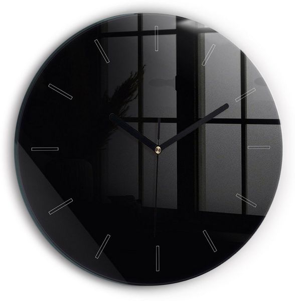 Tulup Wanduhr Glasrunde Uhr Moderne Glaswanduhr 30 cm Uhr aus gehärtetem Glas