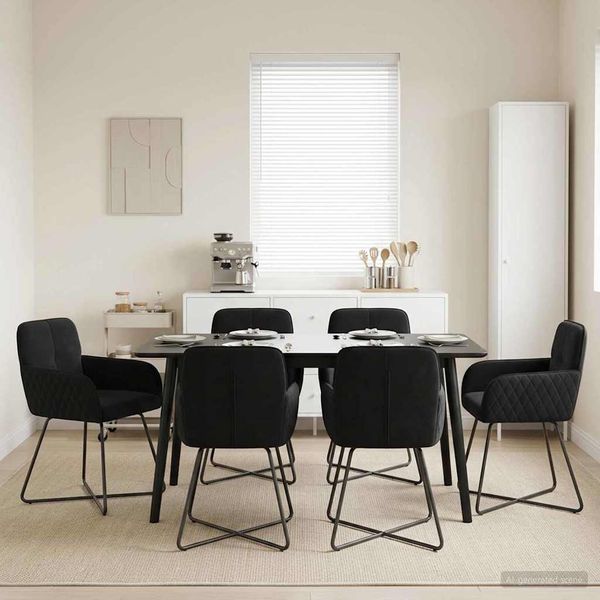 vidaXL Esszimmerstühle 6 pcs Samt (V) Schwarz 59 x 56,5 x 86 cm 3428224