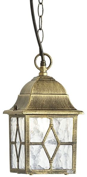 Qazqa Außen-Deckenleuchte London, ohne Leuchtmittel, Neutralweiß, QAZQA Außen Hängeleuchte, e27, gold, Aluminium, classic-antique