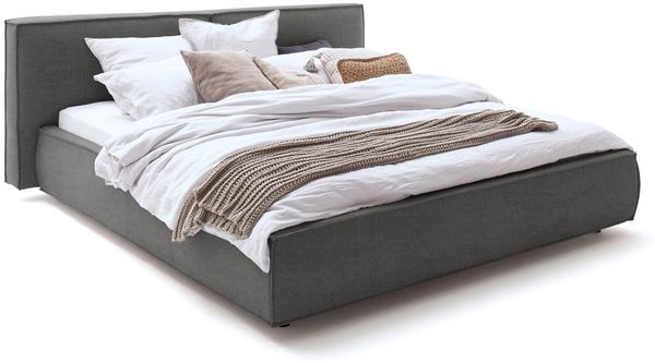 KAWOLA Bett CARLO Polsterbett Stoff anthrazit 200x200cm Bild 3