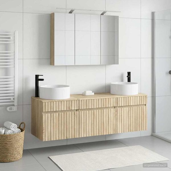 vidaXL Badezimmerschrank-Set 4 pcs Sonoma-Eiche 100 x 14,5 x 70 cm 3406657