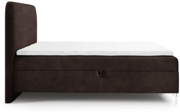 Boxspringbett Schlafzimmerbett EMILIO 200x220cm in Stoff Poso Dunkelbraun Bild 2