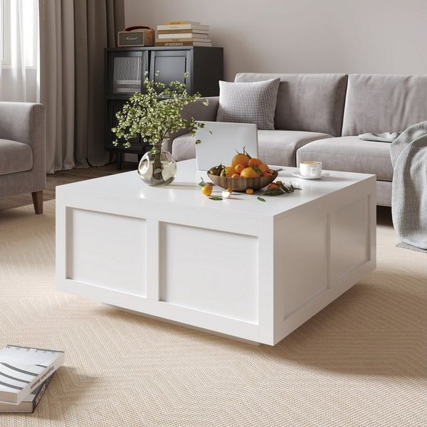 radelldar Couchtisch Wohnzimmertisch höhenverstellbar Stauraum (40-54) x 78x78 cm (1-St), Höhenverstellbare Tischplatte