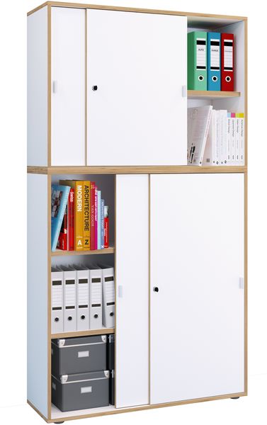 VCM Büroschrank Salia 920807 Weiß H. 183 x B. 100 x T. 37 cm