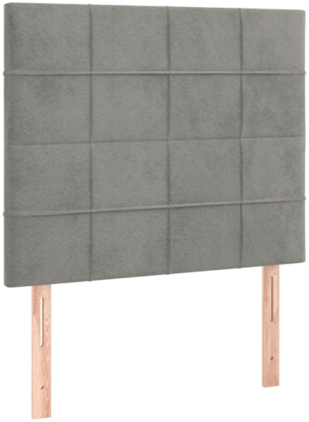 vidaXL Boxspringbett mit Matratze Hellgrau 90x200 cm Samt 3129189 Bild 5