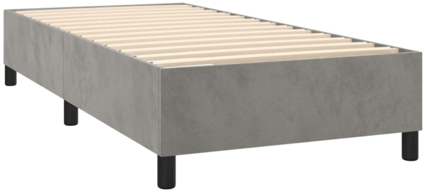 vidaXL Boxspringbett mit Matratze Hellgrau 90x200 cm Samt 3129189 Bild 3