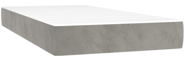 vidaXL Boxspringbett mit Matratze Hellgrau 90x200 cm Samt 3129189 Bild 4