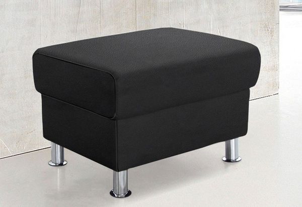 TRENDMANUFAKTUR Hocker Rondo, Polsterhocker zur Serie, Breite 67 cm, Füße chromfarben, Fußhocker wahlweise mit Federkern, in verschiedenen Bezügen bestellbar