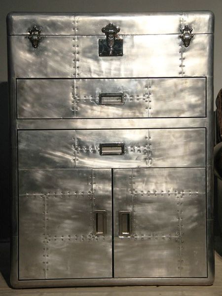 Schranktruhe Fleet Vintage Aluminium
