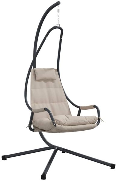 vidaXL Hängendes Ei-Stuhl Taupe 94 x 107 x 196,5 cm Stahl 42003853