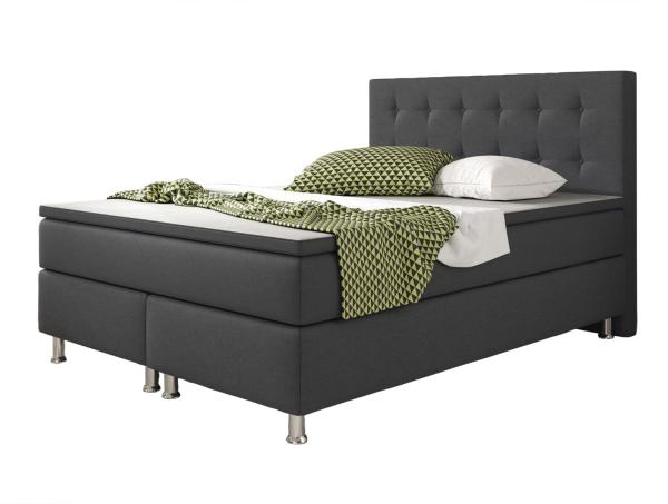Inter Boxspringbett Köln Webstoff Anthrazit 140x200 cm