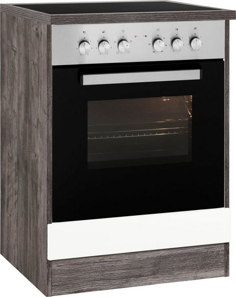 KOCHSTATION Herdumbauschrank KS-Virginia 85 cm hoch, 60 cm breit, Nische für Ofen B/H/T: 56/59/55 cm