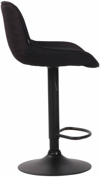 2er Set Barhocker Lentini, drehbar, Schwarz, Schwarz, Stoff Bild 4