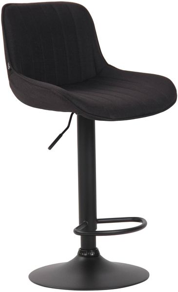 2er Set Barhocker Lentini, drehbar, Schwarz, Schwarz, Stoff Bild 2