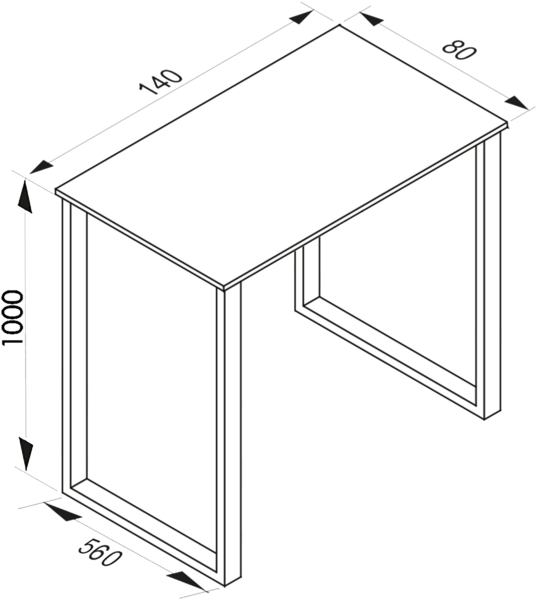 VCM Bartisch Xona 920184 Schwarz / Sonoma-Eiche H. 102 x B. 140 x T. 80 cm Bild 4