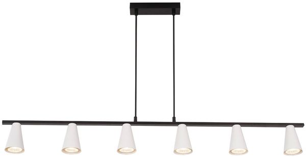 ZMH Pendelleuchte Esstisch Hängelampe 6-flammig - Moderne weiß-schwarze GU10 Metall Hängelampe Esstischlampe