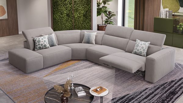 Sofanella Wohnlandschaft LENOLA Stoffgarnitur Sofalandschaft Ecksofa in Cognac S: 302 Breite x 109 Tiefe