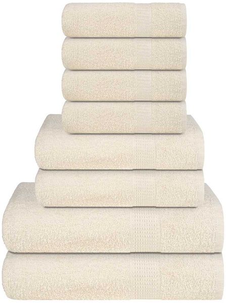 vidaXL 8-tlg. Handtuch-Set FROGN Creme 360 g/m² 137075