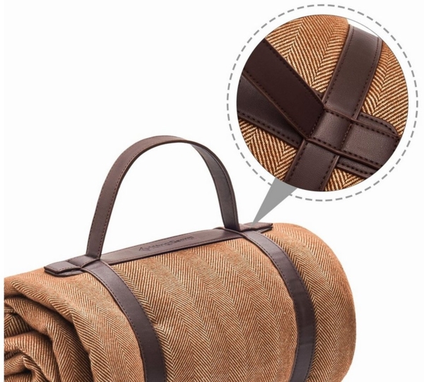 Outdoordecke Camping Decke Merida Picknick, KingCamp, Strand Park Decke Wasserdicht Wolle-Optik Bild 3