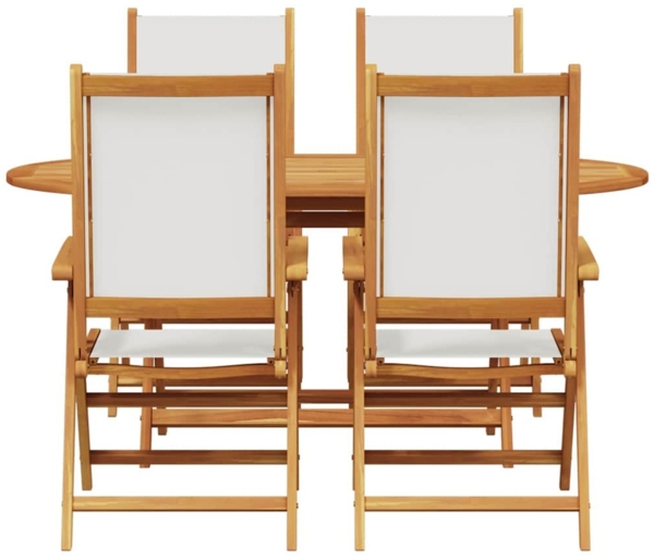 vidaXL Garten Essgruppe 5 pcs Cremeweiß Akazie Massivholz 3375742 Bild 8