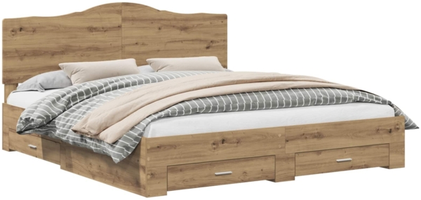 vidaXL Bettrahmen Artisan-Eiche 180 x 200 cm Holzwerkstoff 3413577
