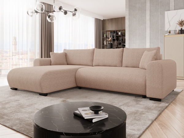 Ecksofa Merkos Cord (Farbe: Poso 52)