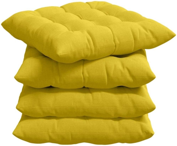 vidaXL Sitzkissen 2 pcs Helles Gelb 40 x 40 x 6 cm Stoff 42015155