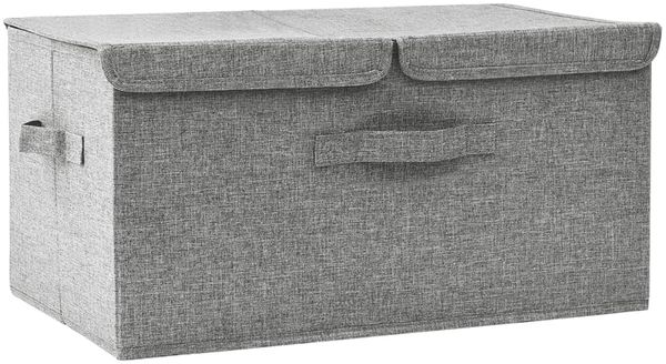 Aufbewahrungsbox, faltbarer Korb Stoff 50x30x25 cm Grau