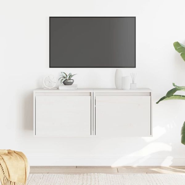 vidaXL Wandschränke 2 Stk. Weiß 45x30x35 cm Massivholz Kiefer 813438