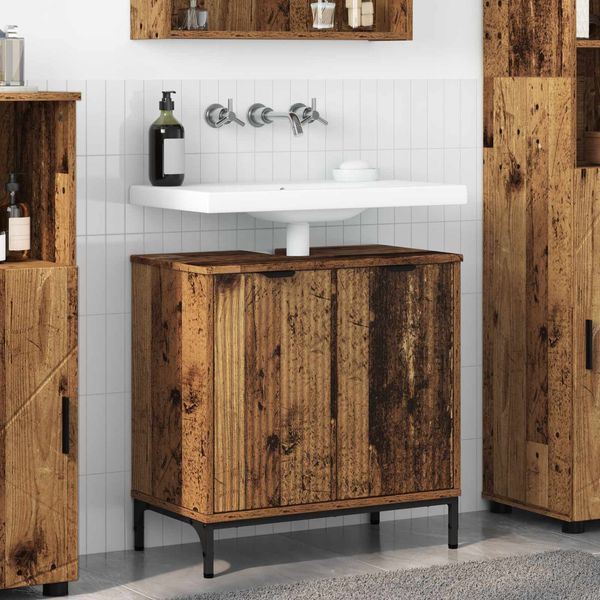 vidaXL Waschbeckenschrank Altholz 60,5 x 33,5 x 61 cm Holzwerkstoff 883422