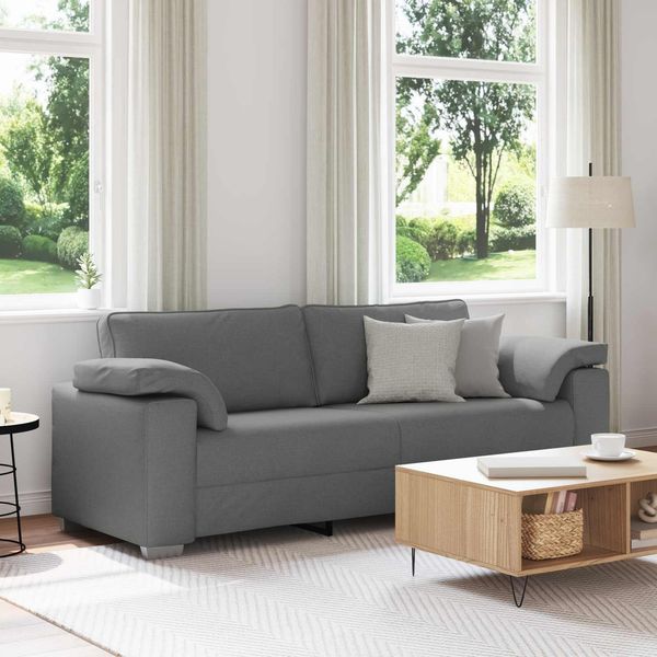 vidaXL 3-Sitzer-Sofa Dunkelgrau 220 cm Stoff 4105238