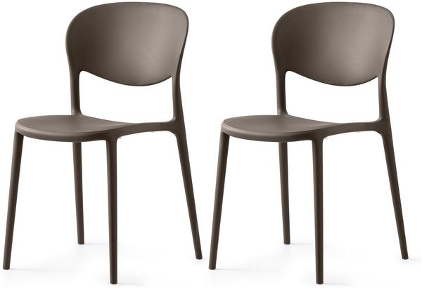 Connubia, 2 Stühle Abby, recyceltes Polypropylen 100% Terra
