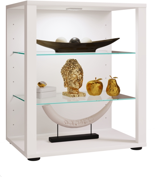 VCM Standvitrine Glasol 918773 Weiß H. 60 x B. 52 x T. 35 cm