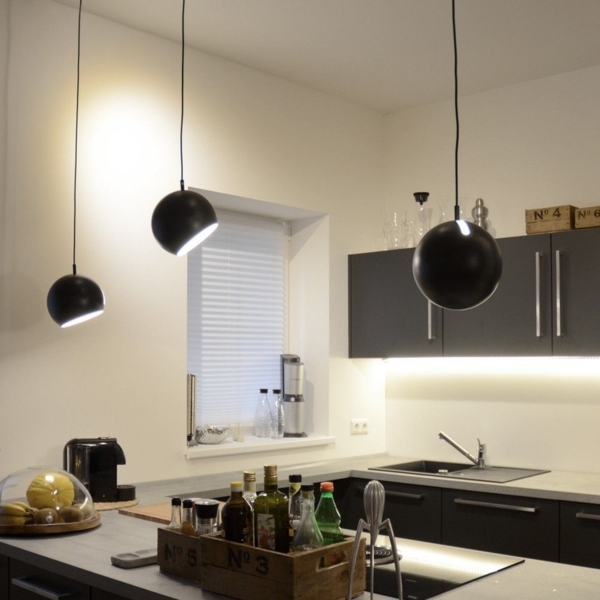 s.luce Ball Esstischlampe 1-Phasen-Schiene Endeinspeiser Ø 30cm Weiß Bild 6