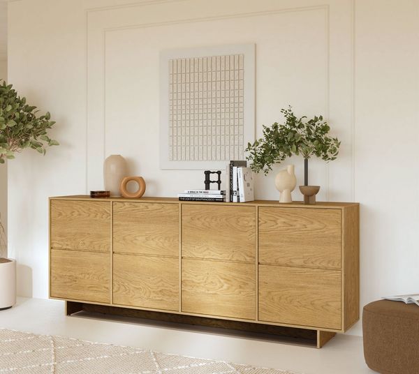 OTTO home Sideboard Tatami, Stilvolle, moderne grifflose Kommode 4 Türen, Breite 220cm, Anrichte mit viel Stauraum, Böden verstellbar, push-to-open-Funktion