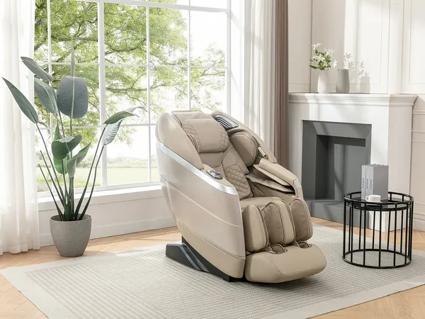 Vente-unique - ULAP Sessel Kunstleder Beige - B 75,5 cm x H 115,5 cm x L 156 cm