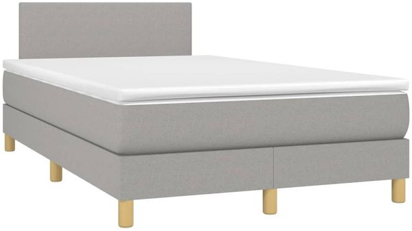 vidaXL Boxspringbett mit Matratze Stoff Hellgrau 120x200 cm, Härtegrad: H2 [3140441] Bild 3