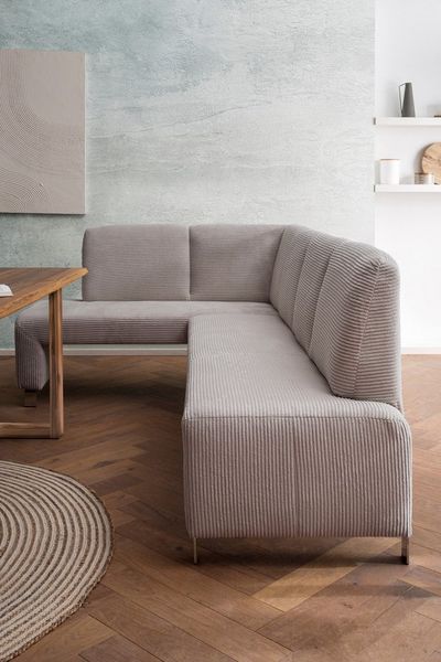 exxpo - sofa fashion Eckbank Intenso, viele Bezugsstoffe Cord, Leder, Struktur 244/157 cm (B/T), hohe Bodenfreiheit, frei im Raum stellbar, hoher Sitzkomfort