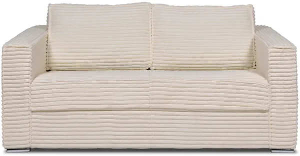 Vente-unique - LORETO Sofa SamtStoff Beige - B 223 cm95 cm x H 90 cm x L 195 cm