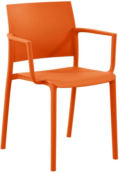 CLP Gartenstuhl wetterfest Valtor UV-beständig mit Armlehnen belastbar bis 150 kg,orange