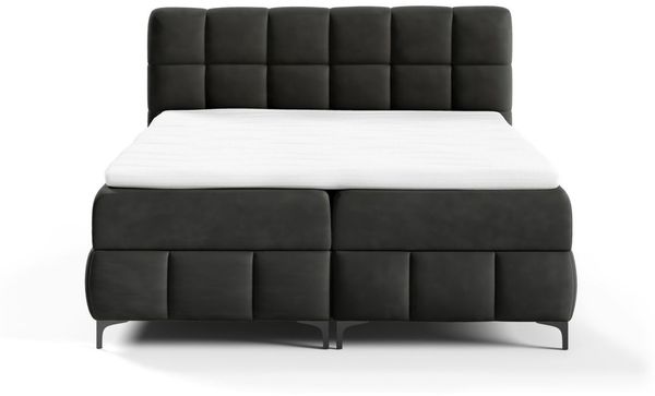 Boxspringbett Schlafzimmerbett SOPHIE 120x200cm Stoff Salvador Schwarz Bild 2