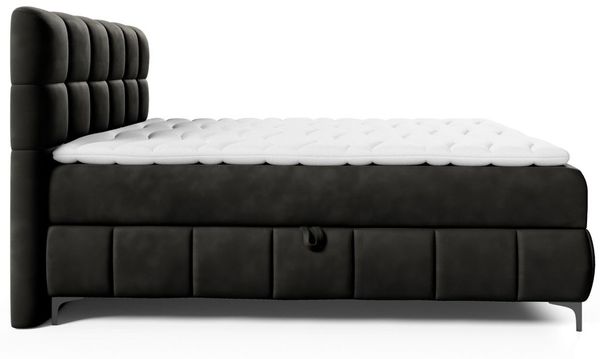 Boxspringbett Schlafzimmerbett SOPHIE 120x200cm Stoff Salvador Schwarz Bild 3