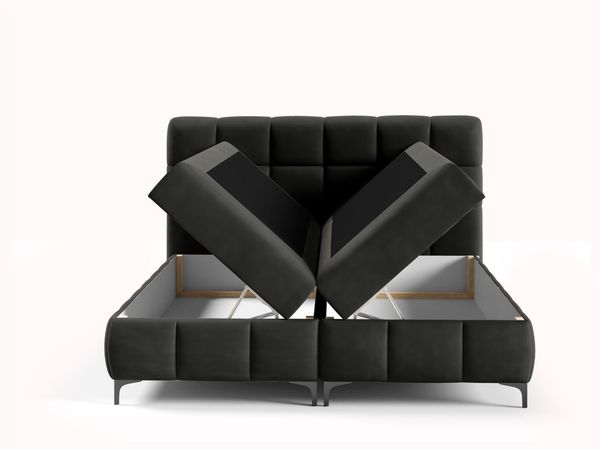 Boxspringbett Schlafzimmerbett SOPHIE 120x200cm Stoff Salvador Schwarz Bild 4