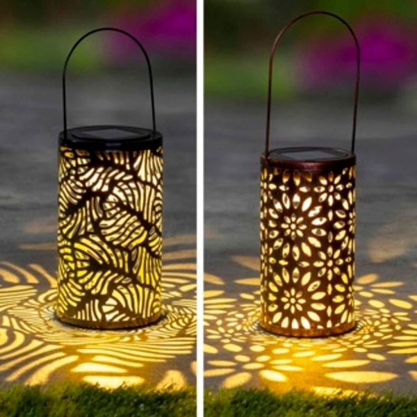 LED Solar Laterne im Blumendesign 1warmweißes LED 10x18cm